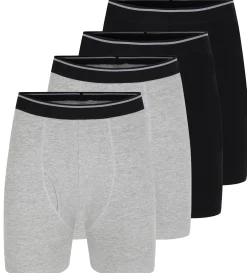 Outlet Bigdude 4 Pack Cotton Trunks Black / Grey Underwear