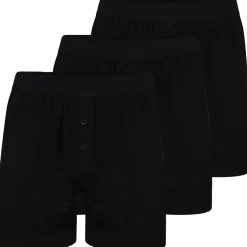Discount Bigdude 3 Pack Loose Boxer Shorts Black Underwear