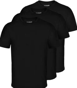Clearance Bigdude 3 Pack Plain T-Shirts Black T-shirts