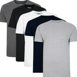 Sale Bigdude 5 Pack Plain T-Shirts Multi Tall T-shirts