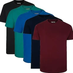 Discount Bigdude 5 Pack Plain T-Shirts Multi Tall T-shirts