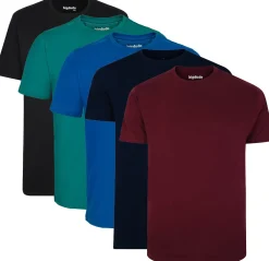 Fashion Bigdude 5 Pack Plain T-Shirts T-shirts