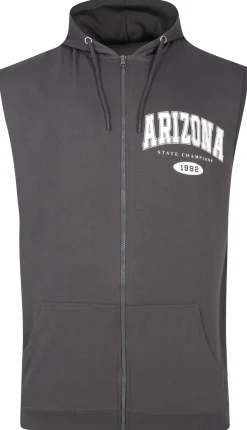 Clearance Bigdude Arizona Sleeveless Loopback Hoody Charcoal Hoodies
