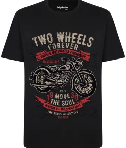 Sale Bigdude Bike Print T-Shirt Black Tall T-shirts
