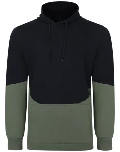 Best Bigdude Block Panel Hoody Navy/Sage Green Hoodies