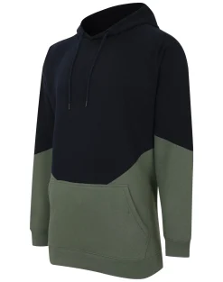 Best Bigdude Block Panel Hoody Navy/Sage Green Hoodies