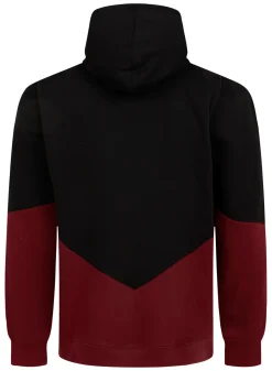 Clearance Bigdude Block Panel Hoody Black/Burgundy Hoodies