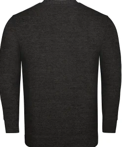 Outlet Bigdude Brushed Fleece Cardigan Charcoal Sweatshirts & Cardigans