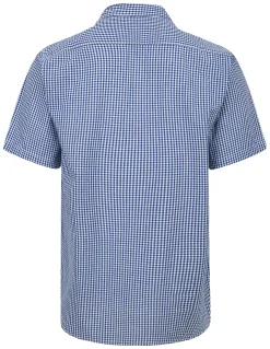 Sale Bigdude Button Down Collar Checked Shirt Royal Blue/White Casual Shirts