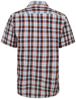 Online Bigdude Button Down Collar Checked Shirt Red/Navy Casual Shirts