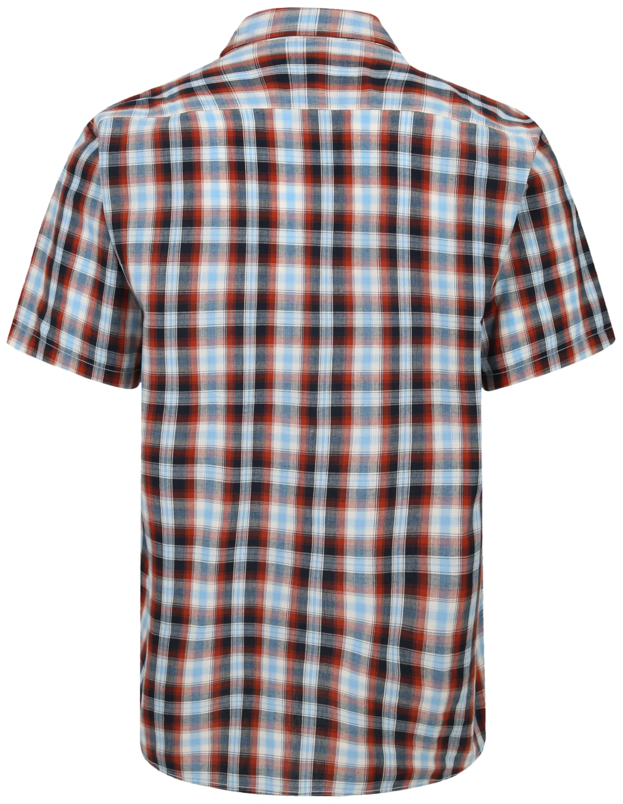 Outlet Bigdude Button Down Collar Checked Shirt Red/Navy Tall Casual Shirts