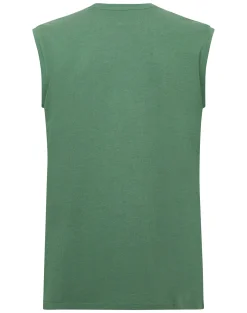 Clearance Bigdude California Print Sleeveless T-Shirt Deep Green Tall T-shirts