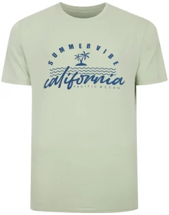 Best Bigdude California Print T-Shirt Light Green T-shirts
