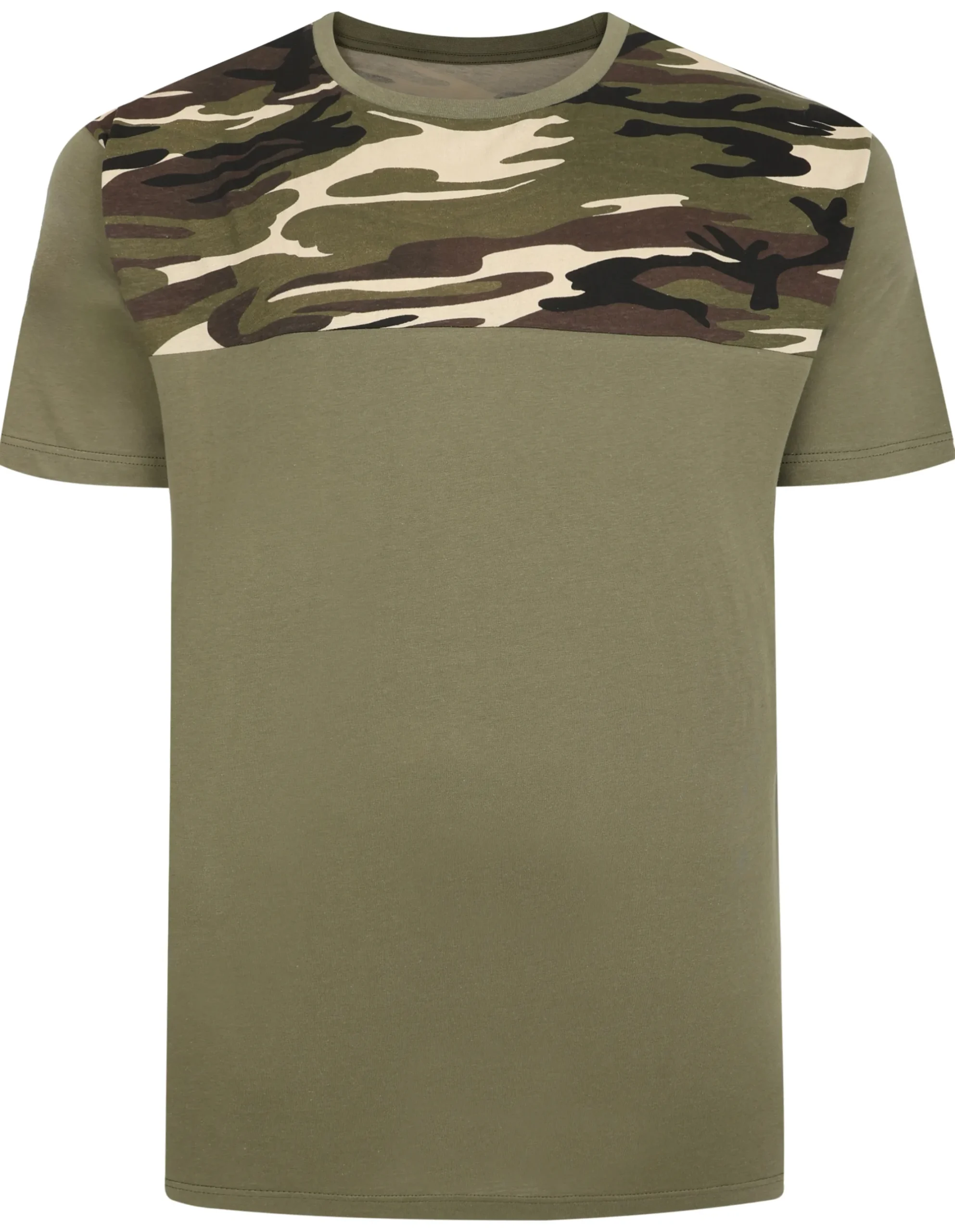 New Bigdude Camo Cut & Sew T-Shirt Khaki T-shirts