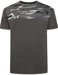 New Bigdude Camo Cut & Sew T-Shirt Charcoal T-shirts