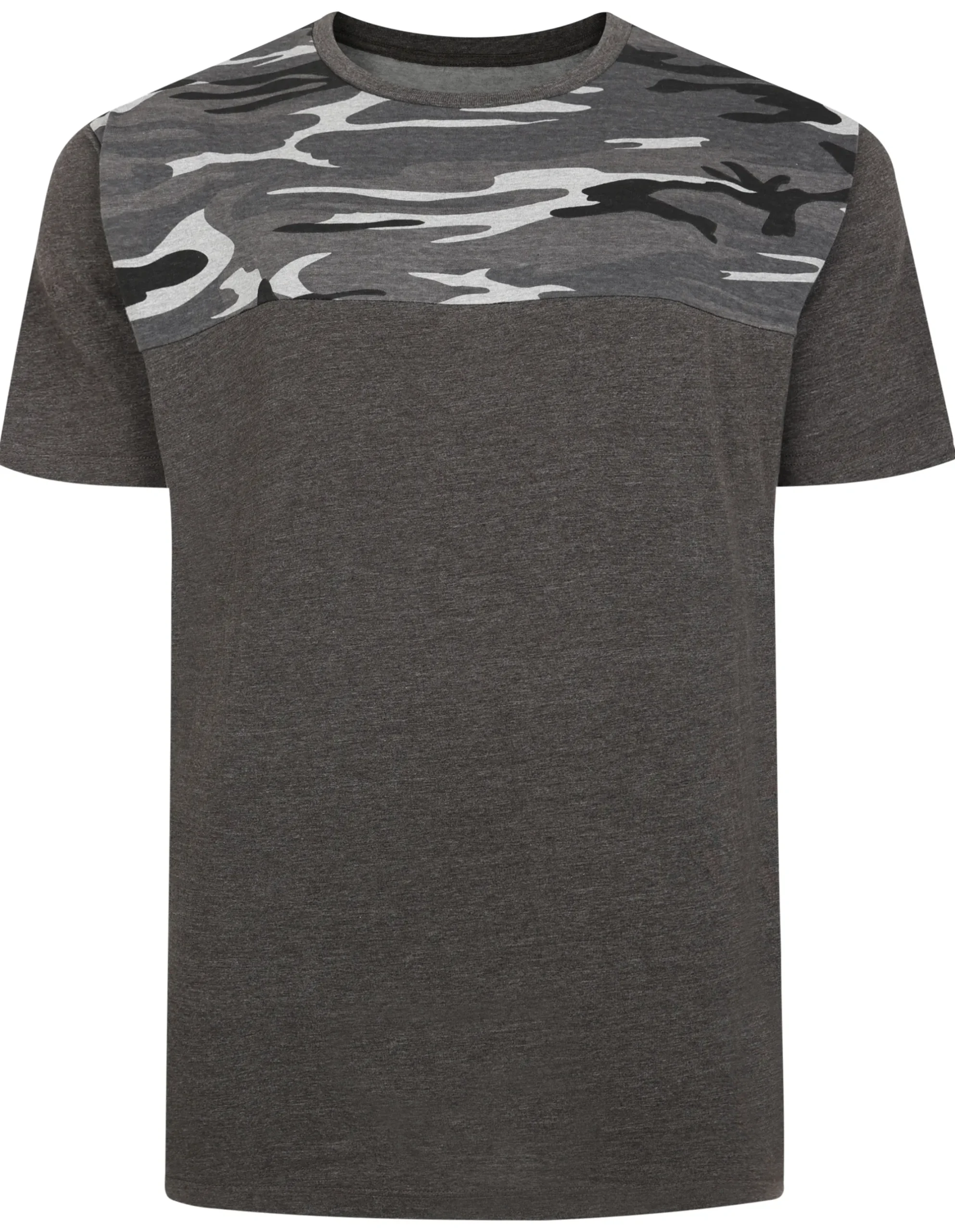 New Bigdude Camo Cut & Sew T-Shirt Charcoal T-shirts