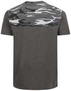 New Bigdude Camo Cut & Sew T-Shirt Charcoal T-shirts