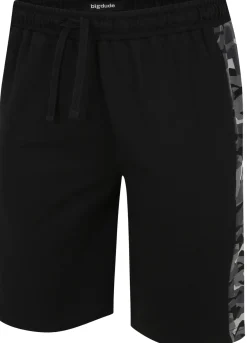 Online Bigdude Camo Side Panel Loopback Jogger Shorts Black Shorts