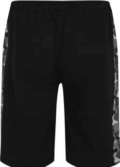 Online Bigdude Camo Side Panel Loopback Jogger Shorts Black Shorts