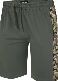 Fashion Bigdude Camo Side Panel Loopback Jogger Shorts Green Shorts