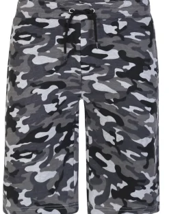 Online Bigdude Camouflage Print Jogger Shorts Charcoal Shorts