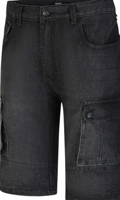 Online Bigdude Cargo Denim Shorts Black Shorts