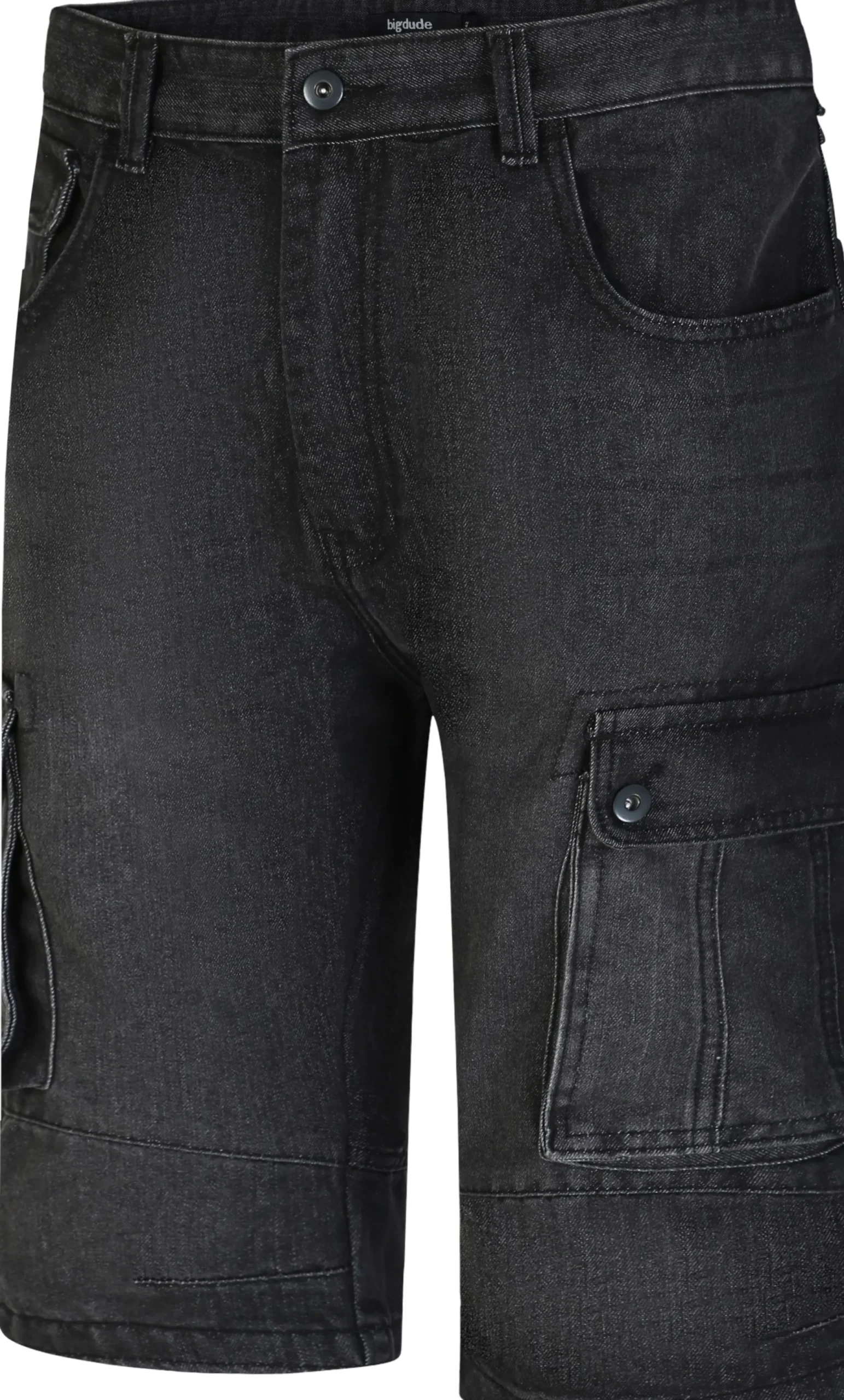 Online Bigdude Cargo Denim Shorts Black Shorts