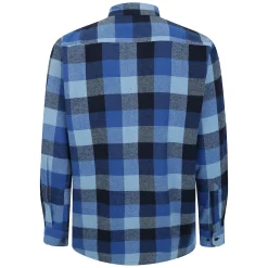 New Bigdude Checked Flannel Long Sleeve Shirt Blue/Navy Casual Shirts