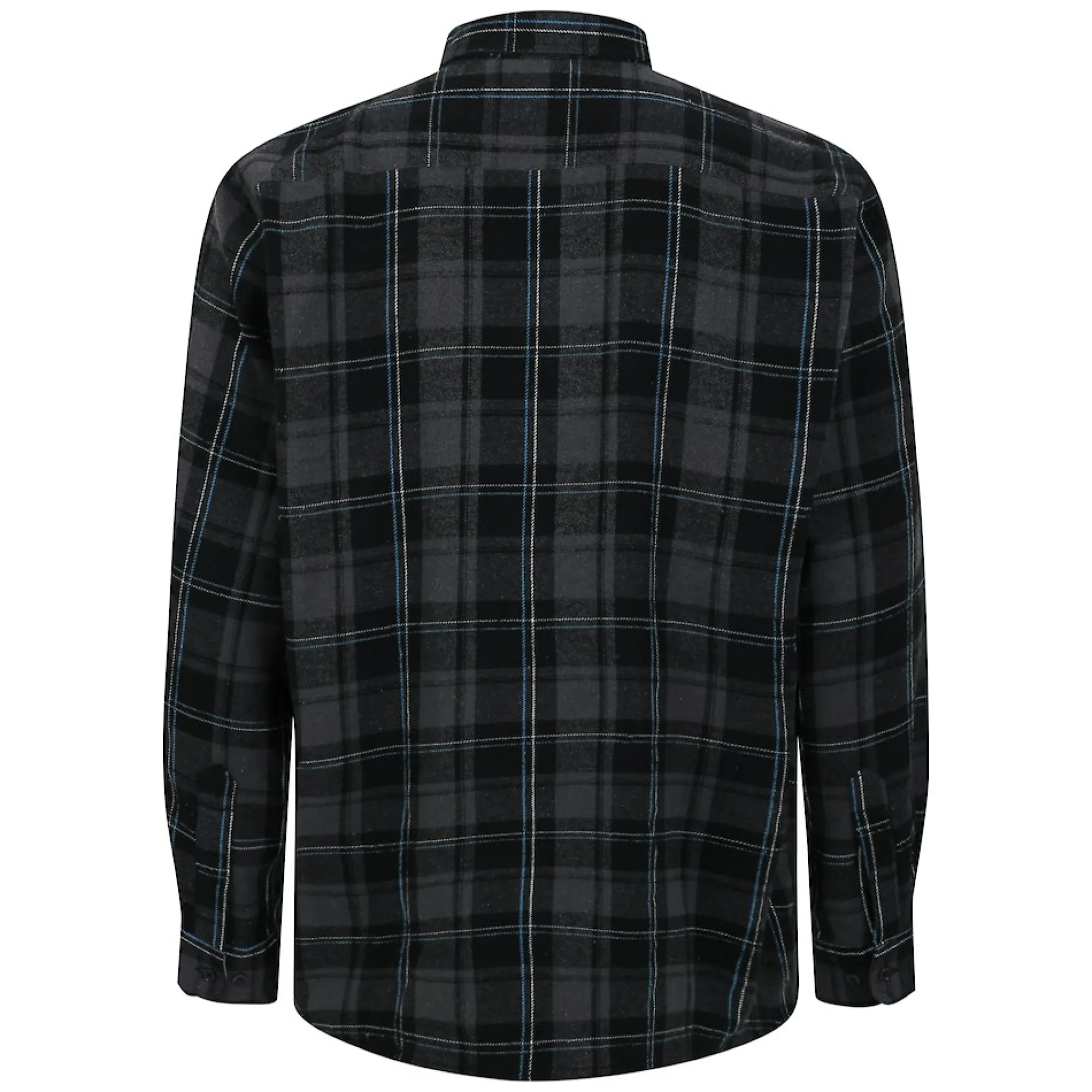 New Bigdude Checked Flannel Long Sleeve Shirt Charcoal/Blue Casual Shirts