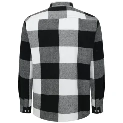 Hot Bigdude Checked Flannel Long Sleeve Shirt Black/White Casual Shirts