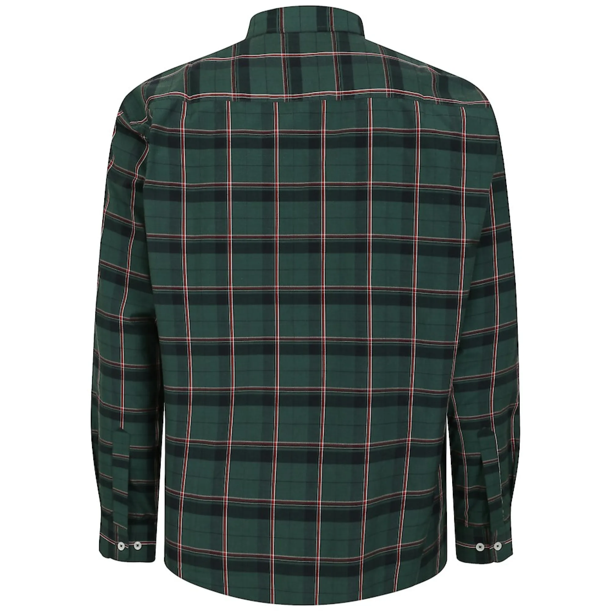 Clearance Bigdude Checked Poplin Long Sleeve Shirt Green/Red Casual Shirts
