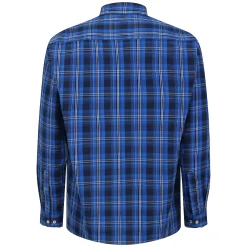 Fashion Bigdude Checked Poplin Long Sleeve Shirt Blue/Navy Casual Shirts