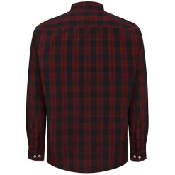 Best Bigdude Checked Poplin Long Sleeve Shirt Red Space Cherry/Navy Tall Casual Shirts
