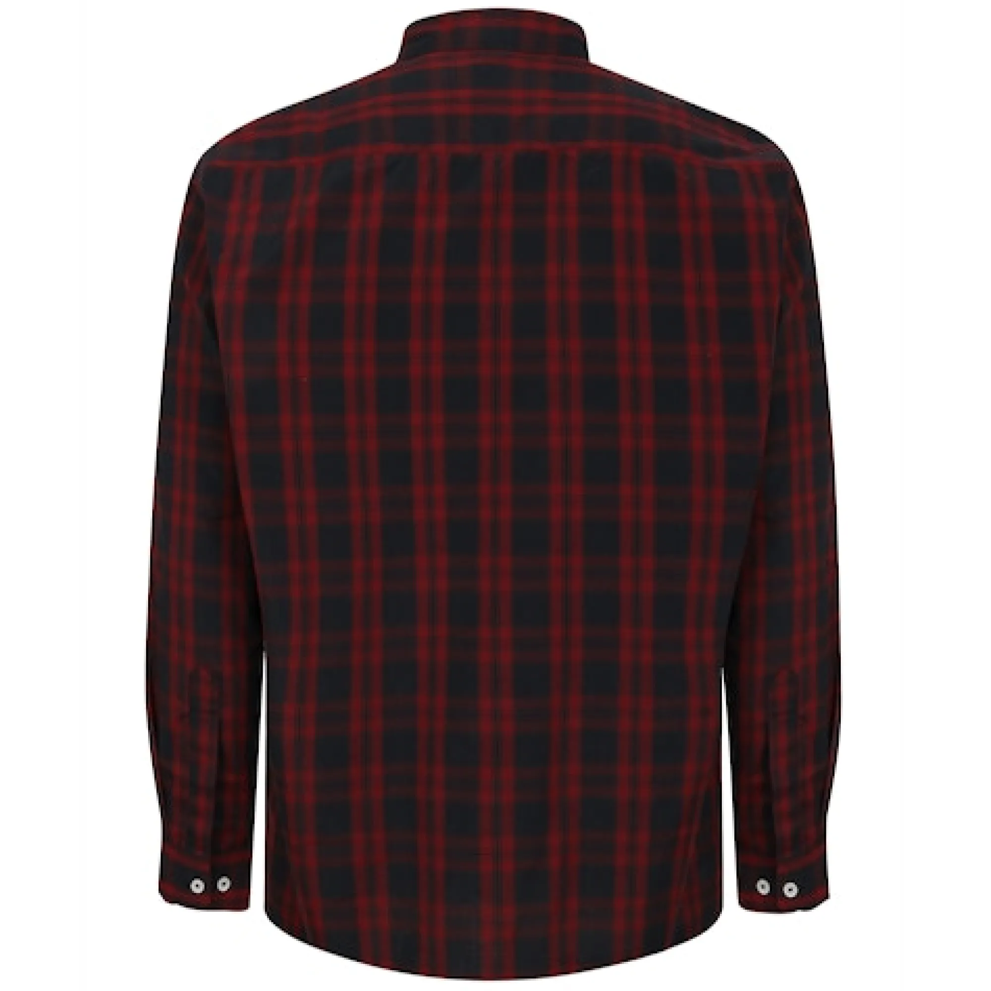 Best Bigdude Checked Poplin Long Sleeve Shirt Red Space Cherry/Navy Tall Casual Shirts
