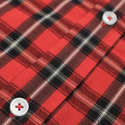 Hot Bigdude Checked Poplin Short Sleeve Shirt Pepper Red/Black Casual Shirts