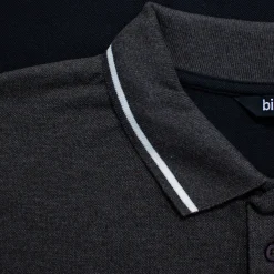 Sale Bigdude Chevron Polo Shirt Black/Charcoal Polo Shirts