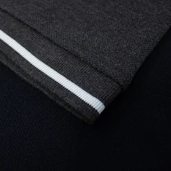 Sale Bigdude Chevron Polo Shirt Black/Charcoal Polo Shirts