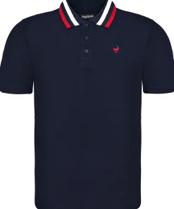 New Bigdude Chunky Tipped Polo Shirt Navy Polo Shirts