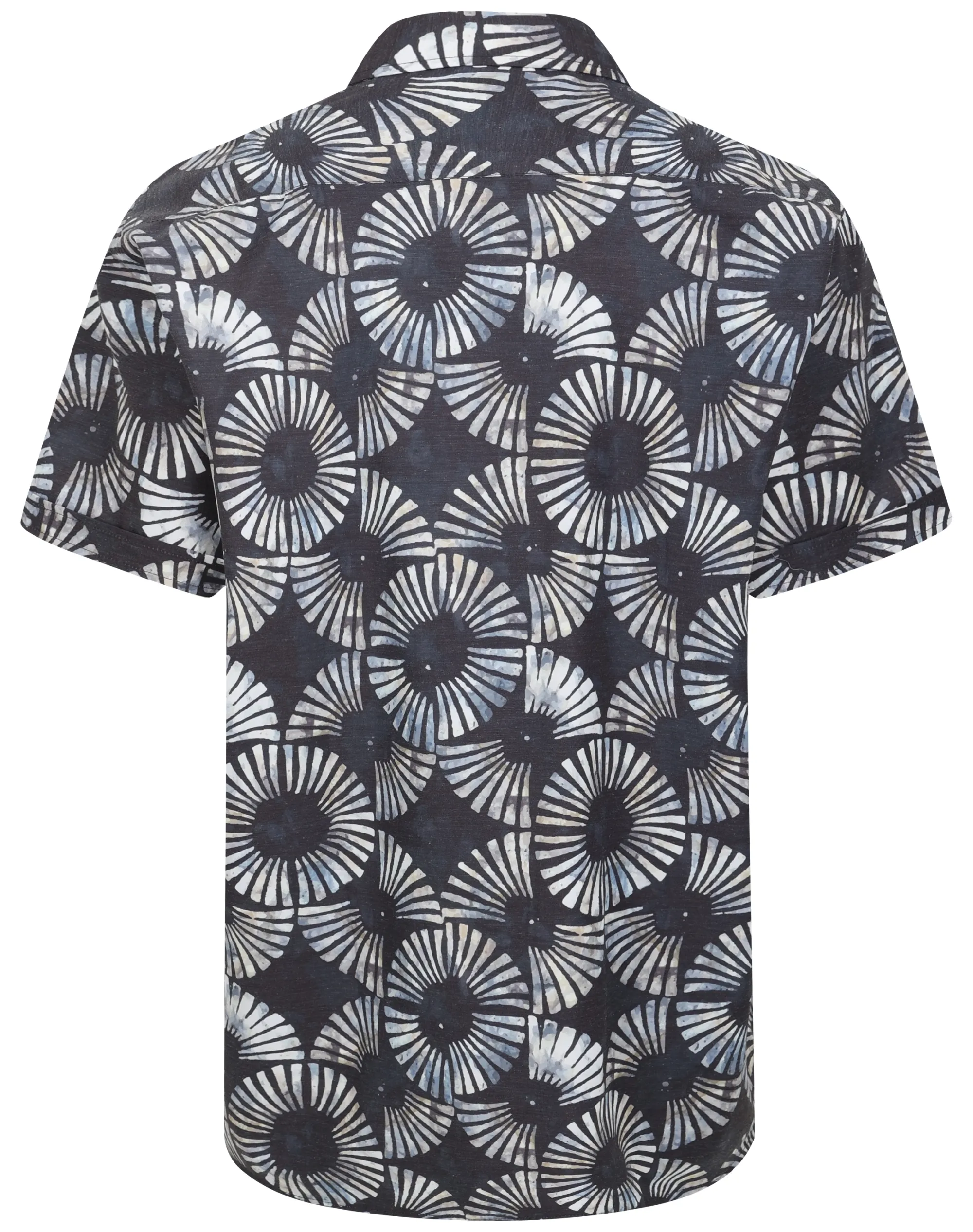 Hot Bigdude Circles Allover Printed Short Sleeve Shirt Charcoal Tall Casual Shirts
