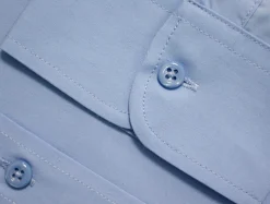 Discount Bigdude Classic Long Sleeve Poplin Shirt Light Blue Dress Shirts