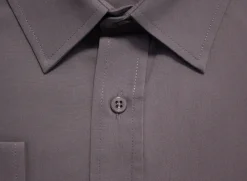 Online Bigdude Classic Long Sleeve Poplin Shirt Charcoal Dress Shirts