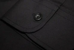 Fashion Bigdude Classic Long Sleeve Poplin Shirt Black Dress Shirts