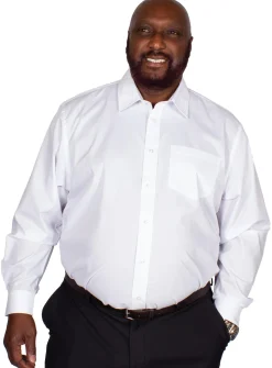 Best Bigdude Classic Long Sleeve Poplin Shirt White Dress Shirts