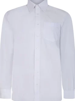 Best Bigdude Classic Long Sleeve Poplin Shirt White Dress Shirts