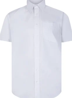 Online Bigdude Classic Short Sleeve Poplin Shirt White Dress Shirts
