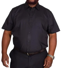 Best Bigdude Classic Short Sleeve Poplin Shirt Black Dress Shirts