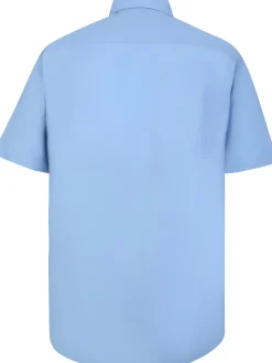 Hot Bigdude Classic Short Sleeve Poplin Shirt Light Blue Dress Shirts