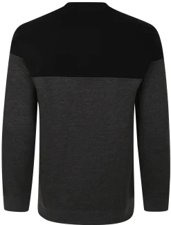 Outlet Bigdude Colour Block Jumper Black/Charcoal Sweatshirts & Cardigans