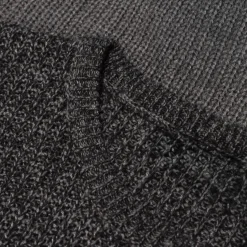 Outlet Bigdude Colour Block Knitted Jumper Charcoal Marl Sweatshirts & Cardigans