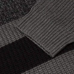 Best Bigdude Colour Block Knitted Jumper Tall Charcoal Marl Sweatshirts